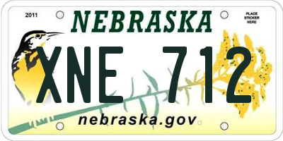 NE license plate XNE712