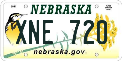 NE license plate XNE720
