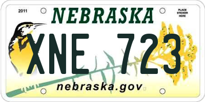 NE license plate XNE723