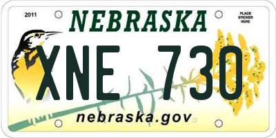 NE license plate XNE730