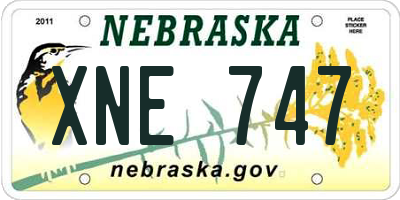 NE license plate XNE747
