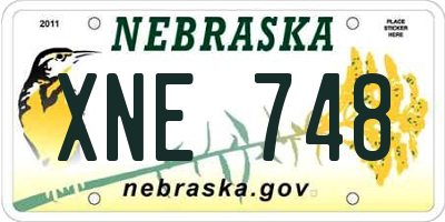 NE license plate XNE748