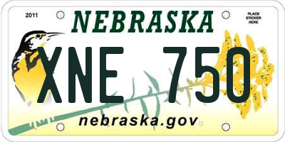 NE license plate XNE750
