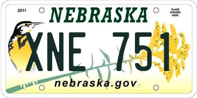 NE license plate XNE751