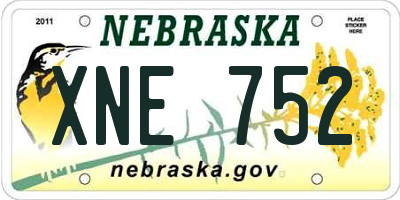 NE license plate XNE752