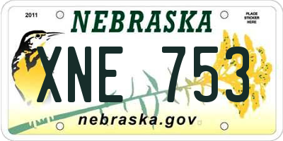 NE license plate XNE753