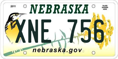 NE license plate XNE756