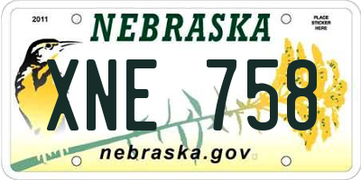 NE license plate XNE758