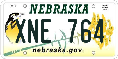 NE license plate XNE764