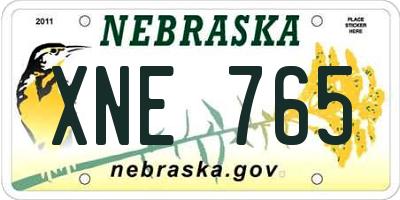 NE license plate XNE765