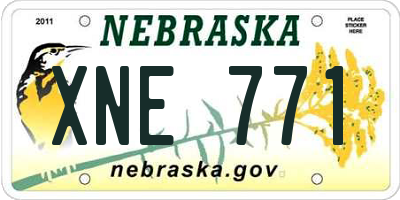 NE license plate XNE771