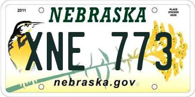 NE license plate XNE773