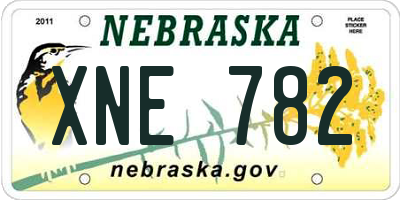 NE license plate XNE782
