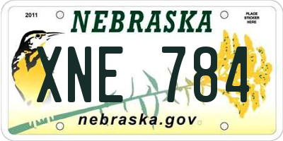 NE license plate XNE784