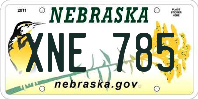 NE license plate XNE785