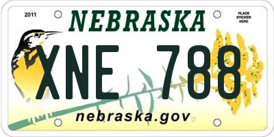 NE license plate XNE788