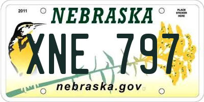 NE license plate XNE797