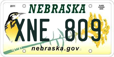 NE license plate XNE809