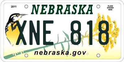NE license plate XNE818