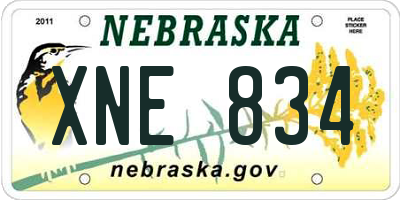 NE license plate XNE834