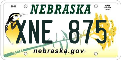 NE license plate XNE875
