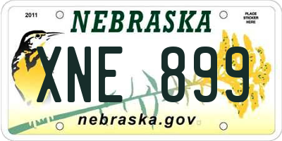 NE license plate XNE899