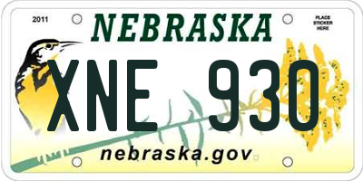 NE license plate XNE930