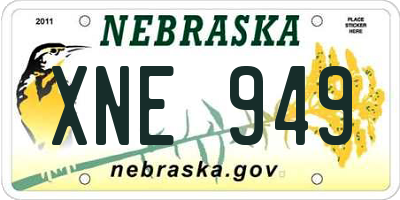 NE license plate XNE949
