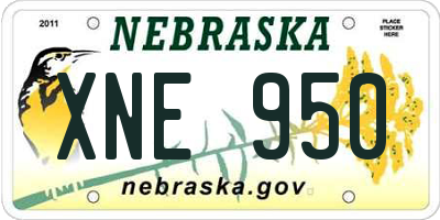 NE license plate XNE950