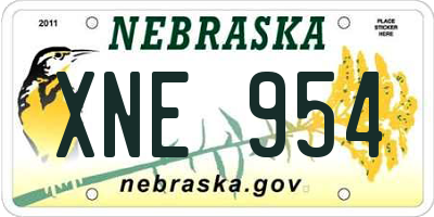 NE license plate XNE954
