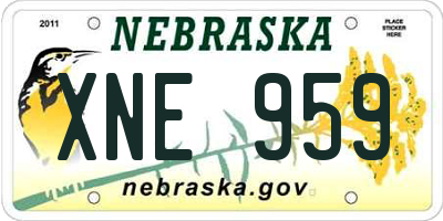 NE license plate XNE959