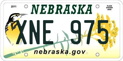 NE license plate XNE975