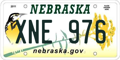 NE license plate XNE976