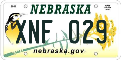 NE license plate XNF029