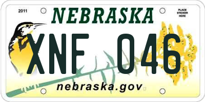 NE license plate XNF046