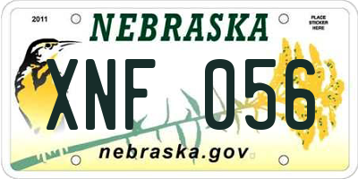 NE license plate XNF056