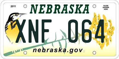 NE license plate XNF064