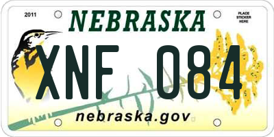 NE license plate XNF084
