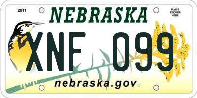 NE license plate XNF099