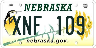 NE license plate XNF109