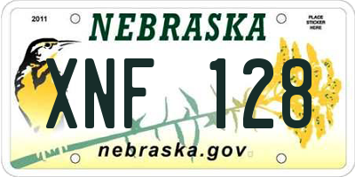 NE license plate XNF128