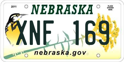NE license plate XNF169