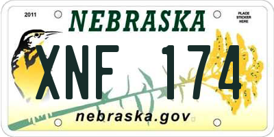 NE license plate XNF174