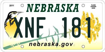 NE license plate XNF181