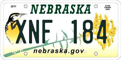 NE license plate XNF184