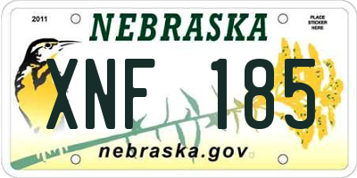 NE license plate XNF185