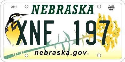 NE license plate XNF197