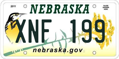 NE license plate XNF199