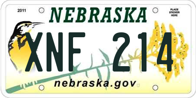 NE license plate XNF214