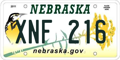 NE license plate XNF216